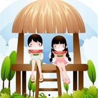 情侣头像夏天吃瓜,情侣头像演绎浪漫时光